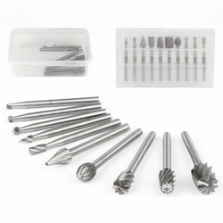 6/10pcs HSS Routing Router Drill Bits Set for Dremel Rotary Tool Wood Stone Metal Root Carving Milling Cutter Rotary File Cutter