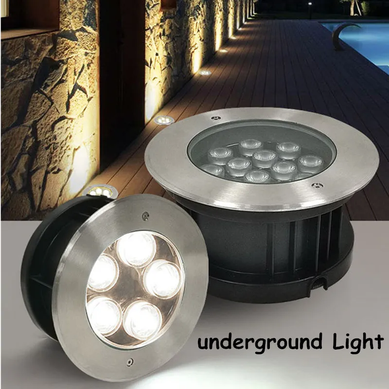 Underground Light Spotlights Outdoor Waterproof Lawn Light Embedded Stainless Steel Ground Lights Low Voltage Lighting Landscape