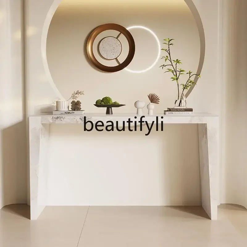 

Slate solid wood entrance table Italian entrance table end view table, decorative entrance cabinet against the wall a16