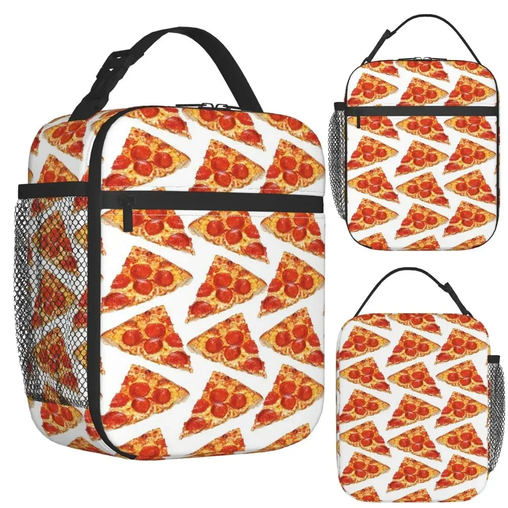 Pizza Slice Pattern Insulated Lunch Bag for Kids School Cooler Thermal Food Box Tote Leakproof Lunch Boxes Container