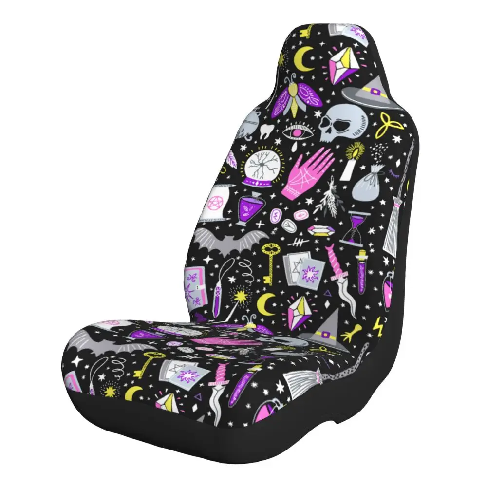 Magic Witch Goth Car Seat CoversCar Seat Covers Universal Suitable for Small Cars, Trucks SUVs High Elasticity Fashion