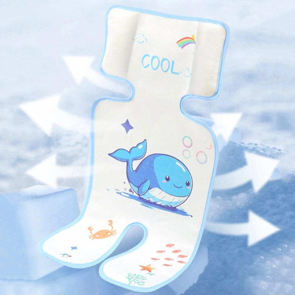 Mata chłodząca do wózka dziecięcego z motywem zwierząt z kreskówek dla dzieci w wieku 0-3 lat, podkładka na siedzenie w kształcie wieloryba, poduszka na krzesło do karmienia, panda, fotelik samochodowy, mata do wózka dziecięcego, dla niemowląt.