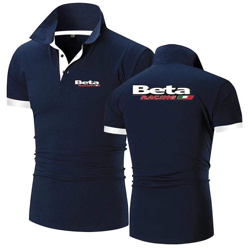 Beta Racing Motocross 2023 Men's New Printing Cotton Polo Shirts Casual Solid Color Slim Fit Polos Summer Fashion Tops Clothing