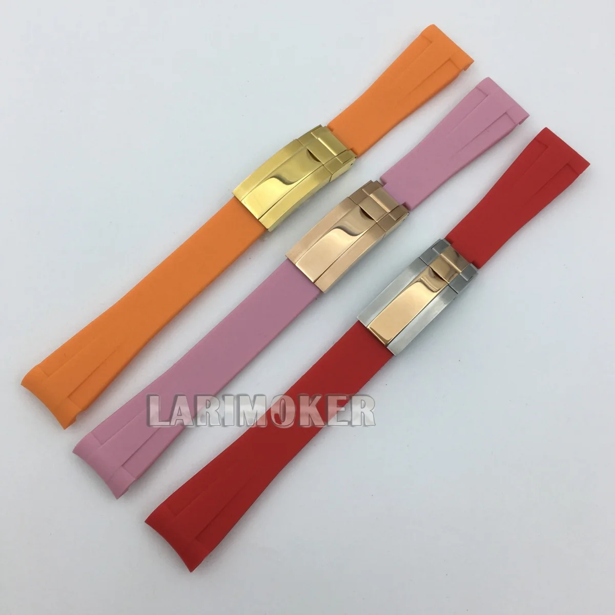 

Watch strap 20mm curved rubber men's sports watch strap with stainless steel folding clasp suitable for a 40mm case