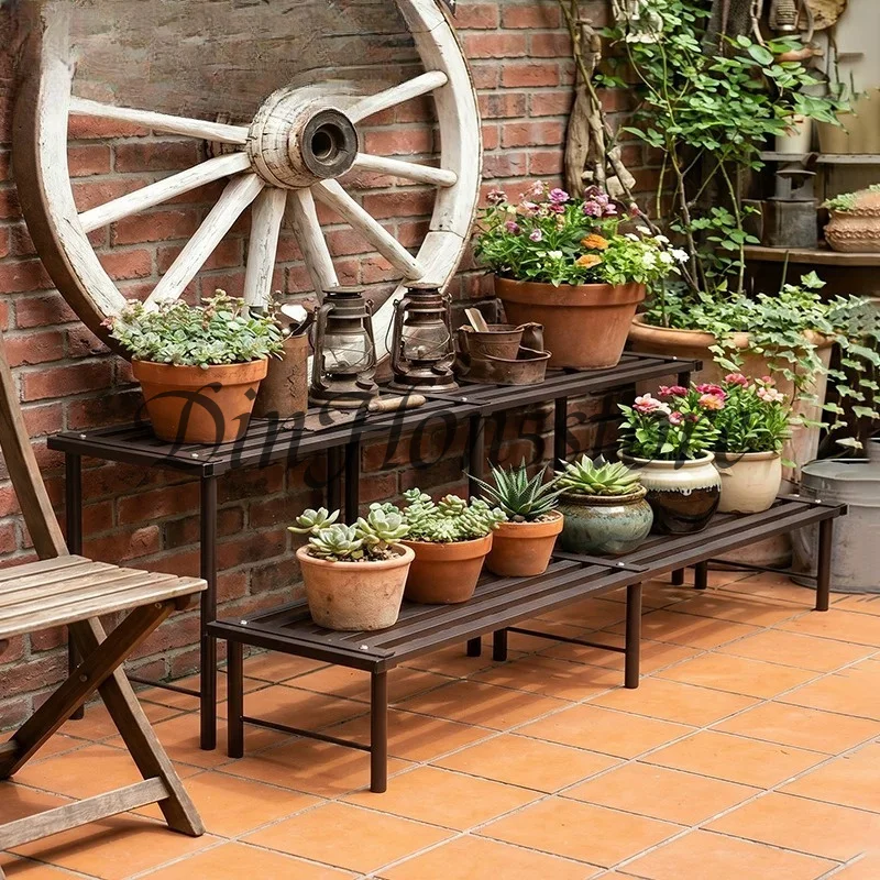 Rust-Proof Aluminum Tiered Plant Stand Multi-Level Outdoor Flower Shelf for Succulents Balcony Durable Metal Garden Storage Rack
