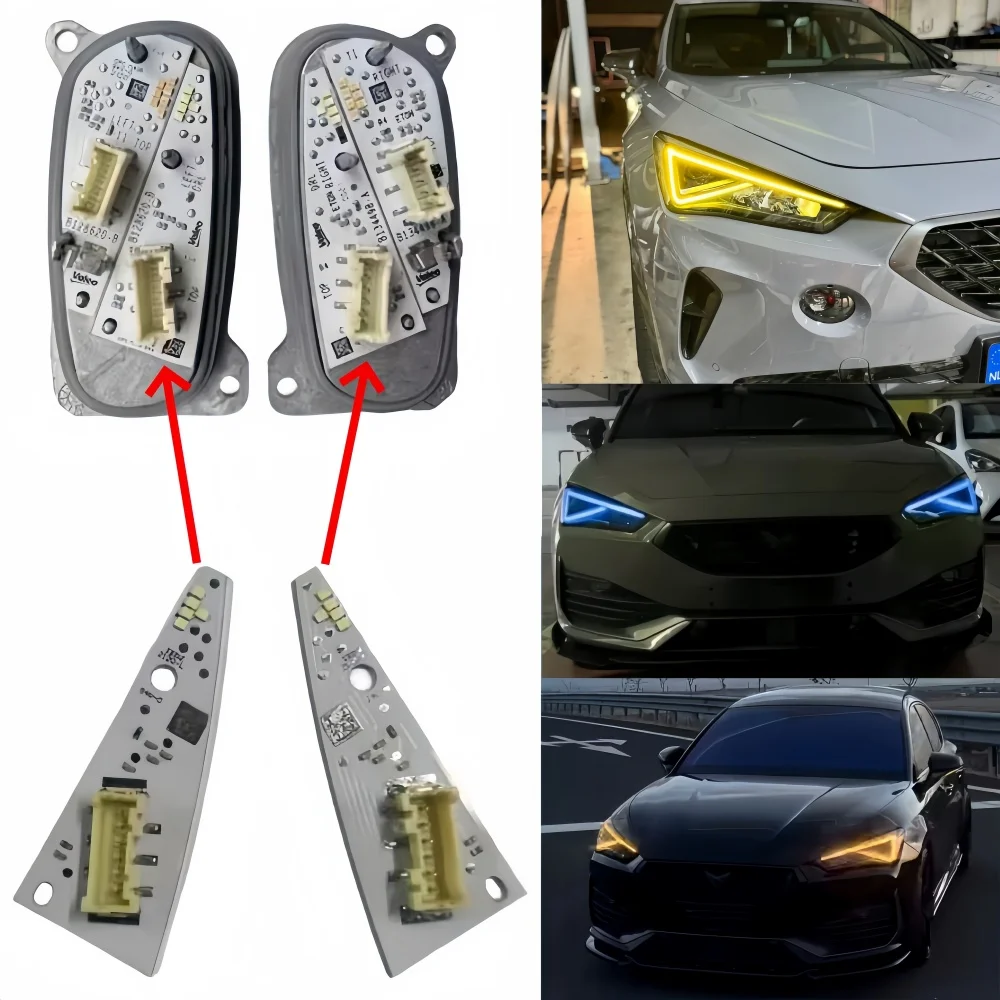 

DRL LED Chips Lightsource Boards 5FJ941475 For SEAT Leon MK4 Formentor Cupra 2020-2024 Yellow Blue Daytime Running Light Modules