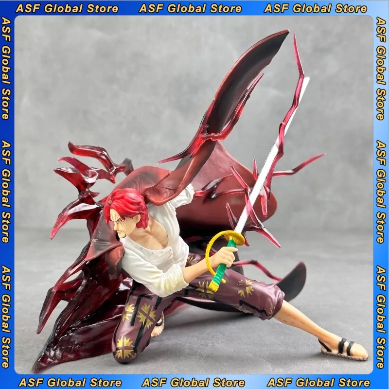 

17cm One Piece Anime Figure Shanks Squatting Position Peripheral PVC Model Desktop Decoration Ornaments Christmas Gifts Toys