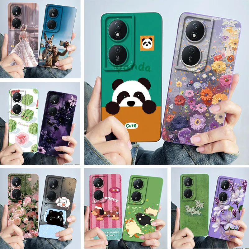 

Case For Honor X7B X7 X7A Cute Panda Sweet Girls Cats Silicone Soft Cover Phone Camera Protection Casing Anti-Scratch Bumper