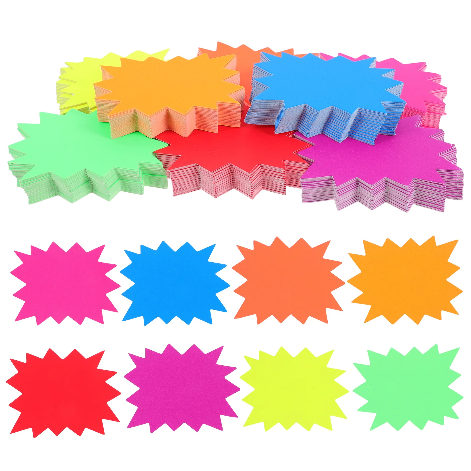 

80Pcs Fluorescent Burst Tags Star Shape Sale Stickers Retail Price Labels for Store Discounts Garage Yard Sale