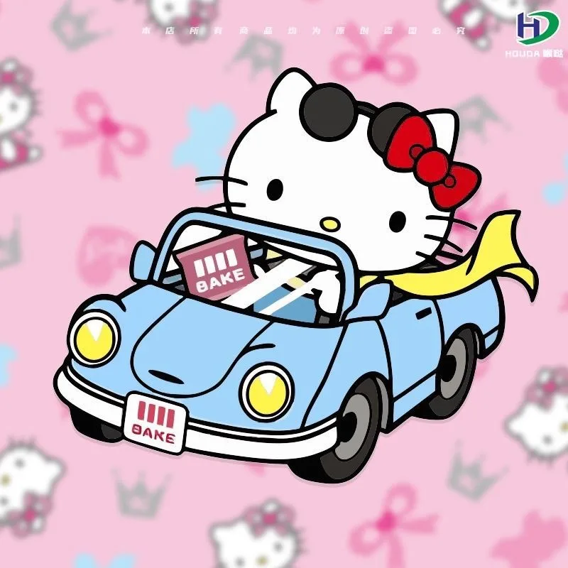 Sanrio Kawaii Cartoon Cute Hello Kitty Car Glass Computer Body Scratch Cover Car Motorcycle Rear Sticker Wholesale