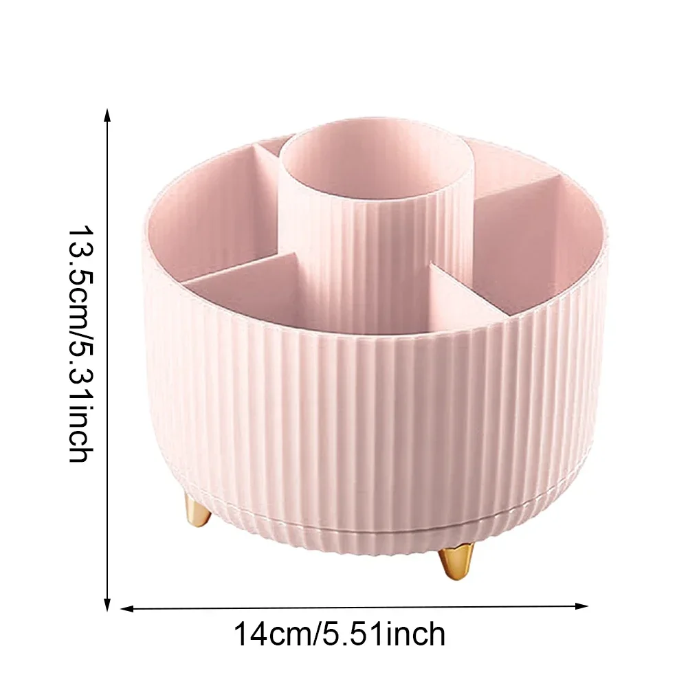 360 Rotating Makeup Organizer Large Capacity Desktop Cosmetic Storage Box Portable Lipstick Makeup Brush Pen Holder for Bathroom