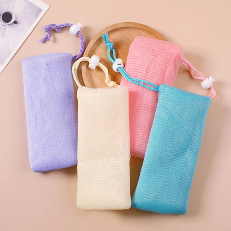 6 Layer Thickened Foaming Soap Bags Facial Cleanser Mesh Bag Drawstring Bag Shower Bubble Foam Net Bath Body Washing Cleaning