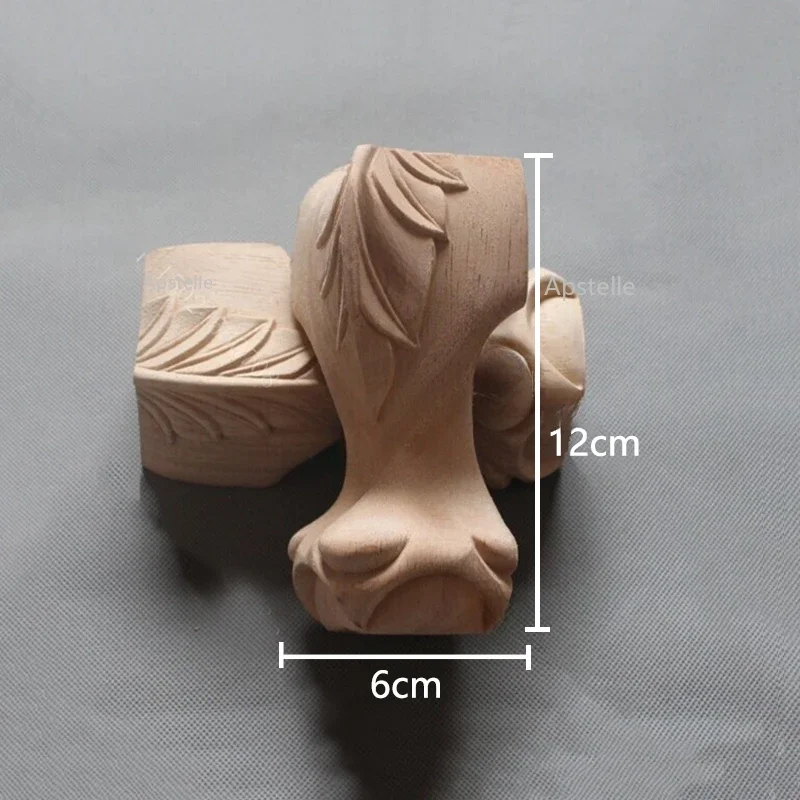 Carved Cabinet Feet Sofa Wardrobe Coffee Table Bedside Bathroom Cabinet European Feet Rubber Wood Table Feet