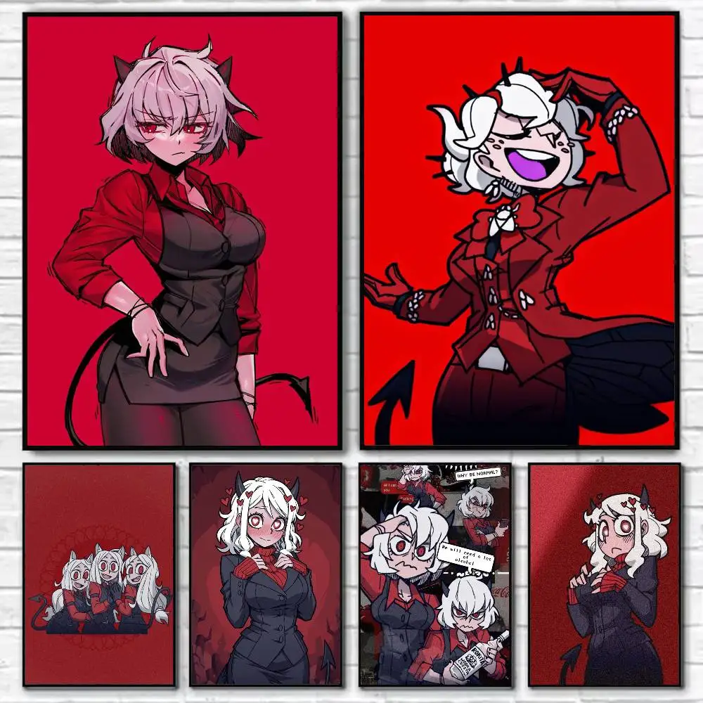 

T-Trend Style Helltaker Poster Self-adhesive Art Waterproof Paper Sticker Coffee House Bar Room Wall Decor