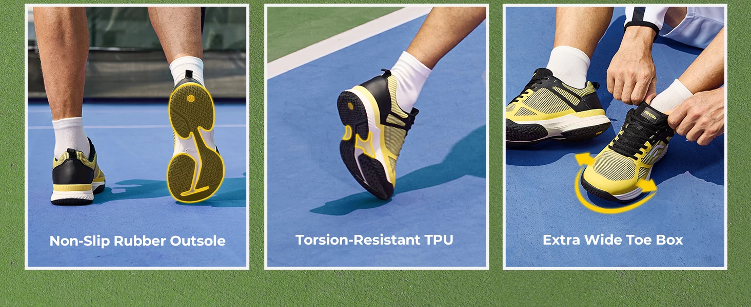 FitVille Herren-Tennisschuhe mit extra breiter Zehenpartie, Gym- und Pickleball-Schuhe für Herren, lässige Sportschuhe, Walkingschuhe mit Fußgewölbestütze, Herbst – Detail 5