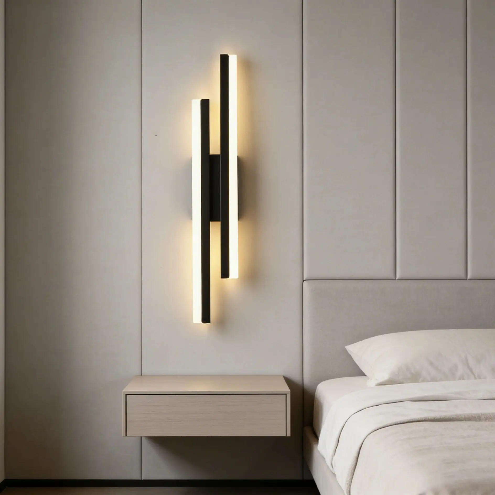 Nordic Style LED Wall Lamp Modern Acrylic Black Wall Light Indoor Dimmable Lighting For Living Room Bedside Lighting Fixtures