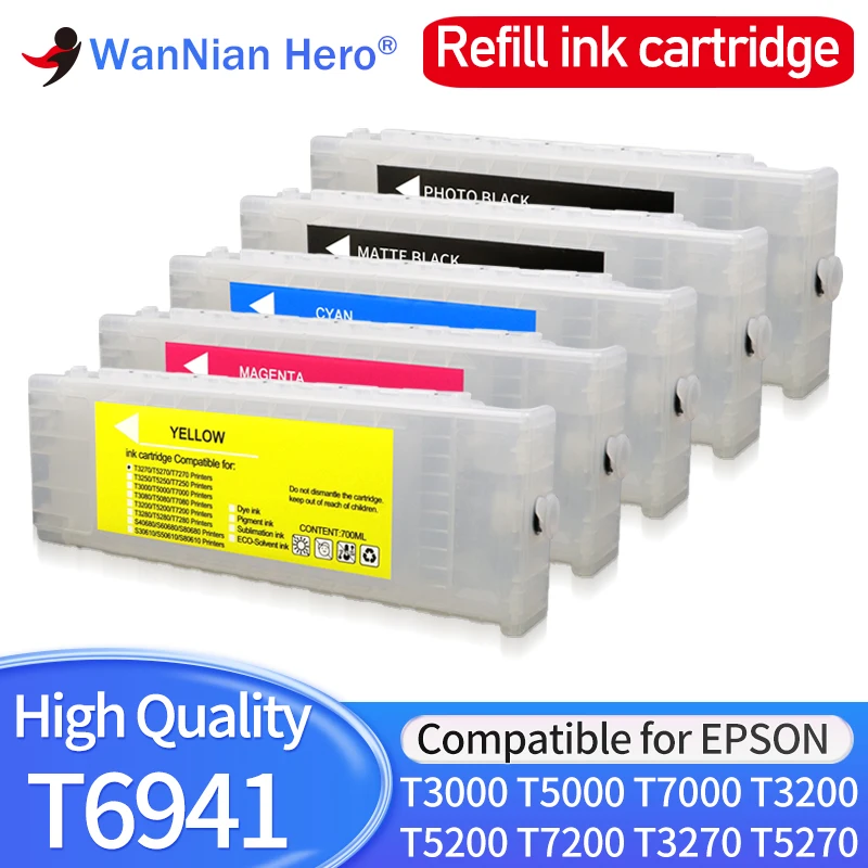 

T6941 T6942 T6943 T6945 Refill ink cartridge 700ML compatible for Epson T3000 T5000 T7000 T3200 T5200 T7200 T3270 T5270 T7270