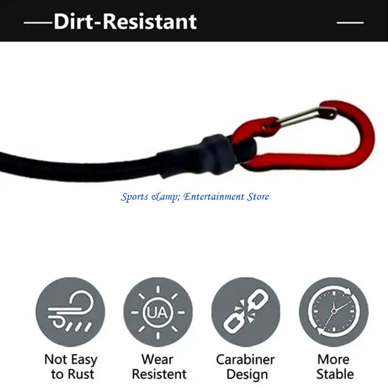G7NF Heavy Duty Bungee-Gurt mit Metallhaken, Gepäckspanner, verstellbares Bungee-Seil, starkes elastisches Spannseil – Detail 5