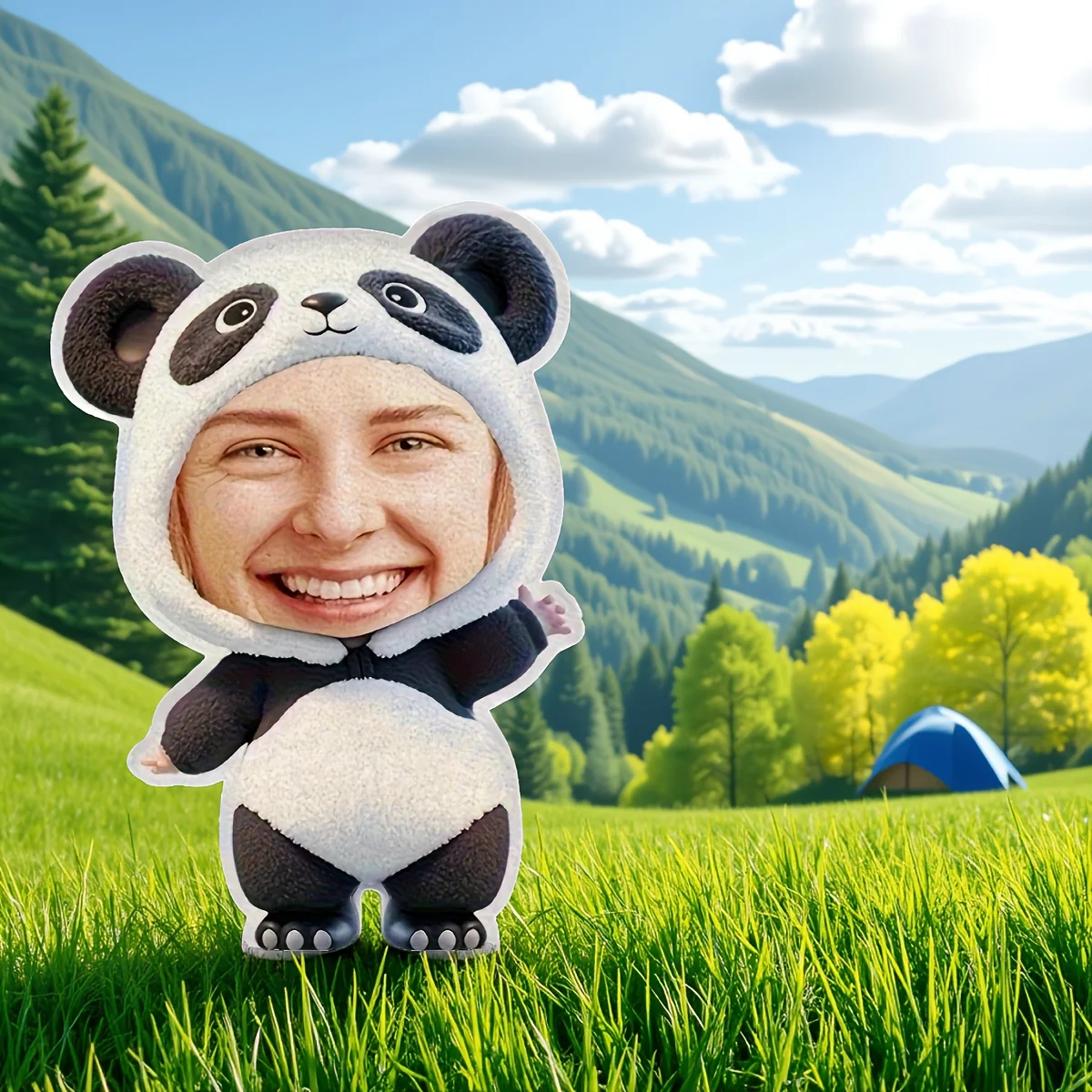 A Custom Photo Panda Pillow - a Fun Cushion, a Unique Gift Perfect for Friends, Family, And Essential for Halloween, Christmas,