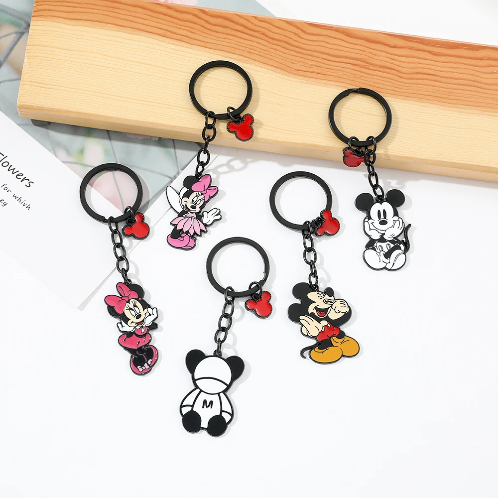 Disney Mickey and Minnie Mouse Playing Basketball Creative Keychain Cartoon Cute Fans Accessories Gifts Key Rings Collection