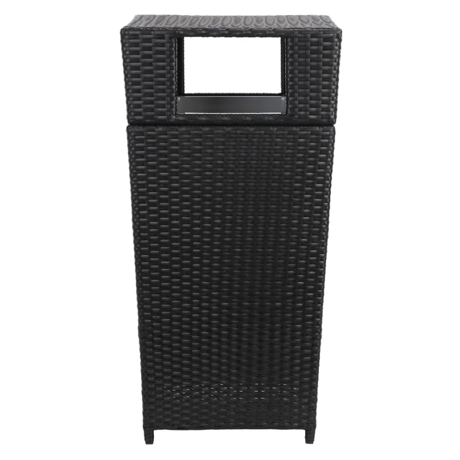 

Mazeli Outdoor Patio Trash Bin for Garden, Balcony, Deck Black, Weather-Resistant, Rustproof, Heavy-Duty Steel Construction wit