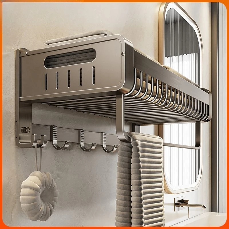 

Towel rack No punching toilet Bathroom rack Wall Household towel rack set Bath room pendant