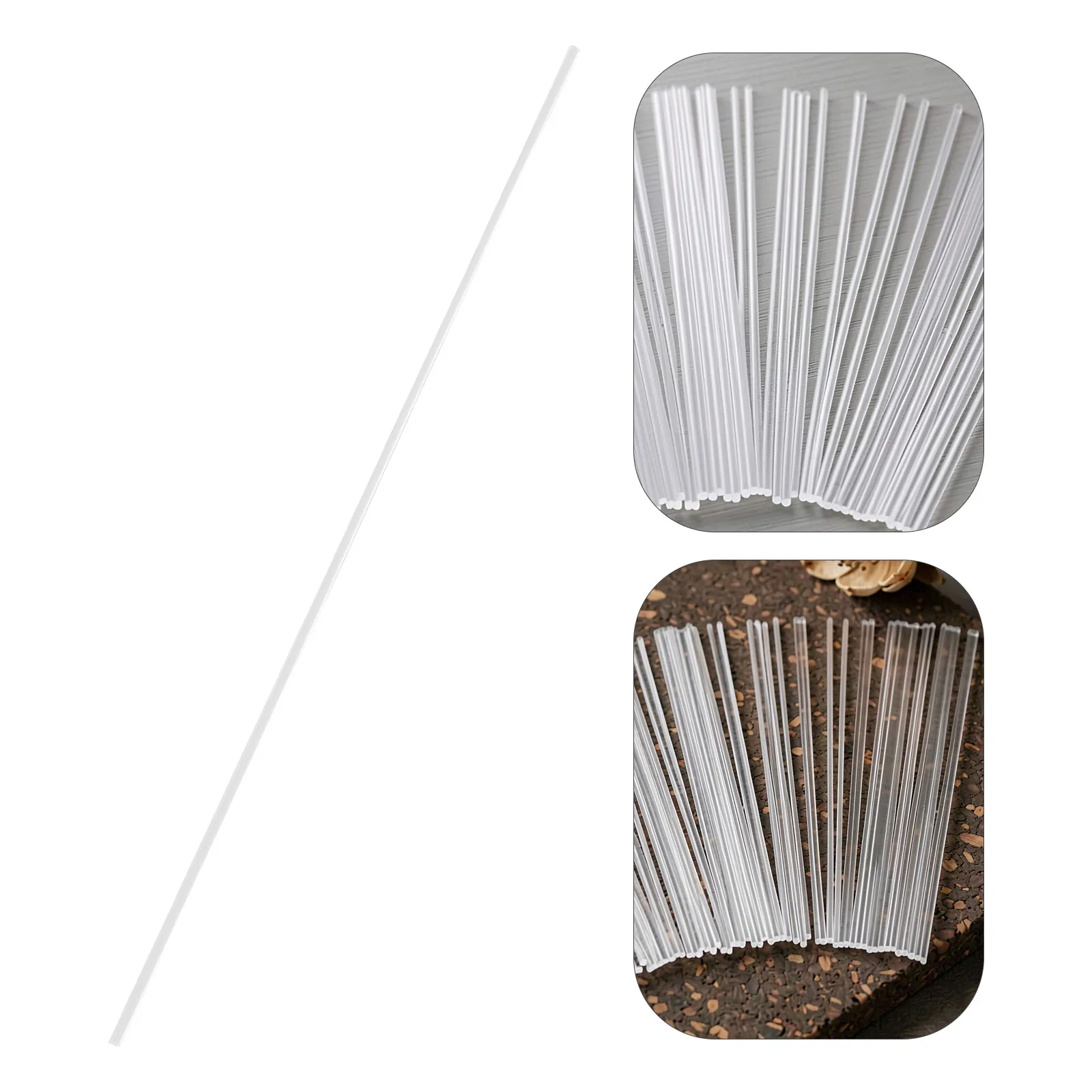 60Pcs Clear Acrylic Support Rods for Crafts DIY Transparent Round Bars for Architecture Cake Topper Photo Props Clear Plastic