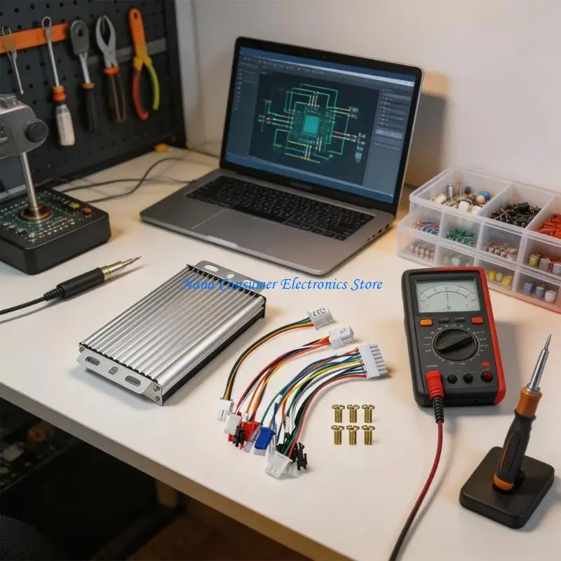 G7NE Low Noise E Bike Brushless Controller, 50A Replacement Unit with Three-Mode Input and Aluminum Housing for Motor Service