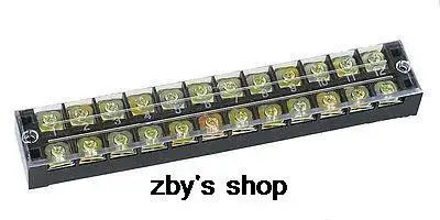 5PCS TB-1512 12 Position/Poles 24 Hole Screw Terminal Block Covered Barrier Strip 600V 15A