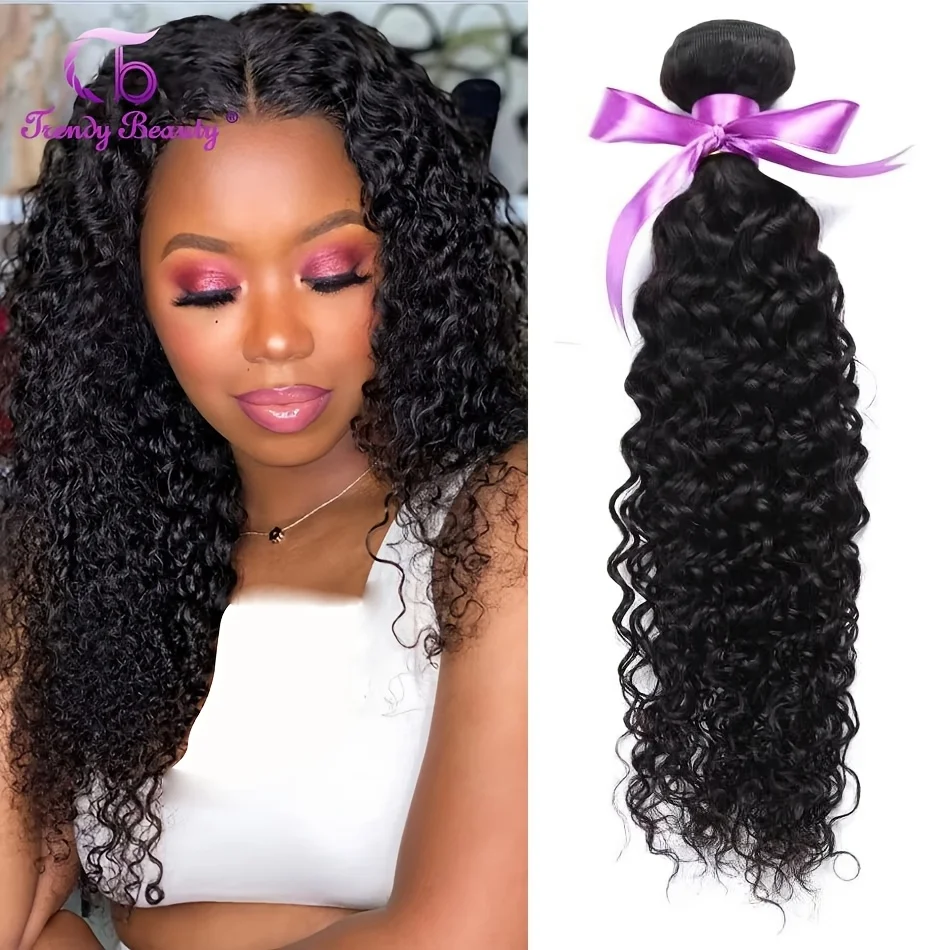 Peruvian Jerry Curly Hair Human Hair Extensions Human Hair Bundles Natural Black Soft Curly Hair For Women 1PCS