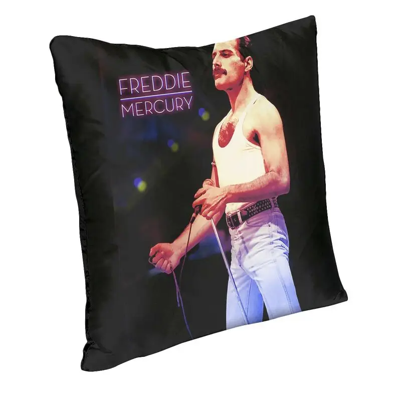 British Rock Band Singer Freddie Mercury Cushion Cover 40x40cm Decoration 3D Printing Throw Pillow for Car Double-sided