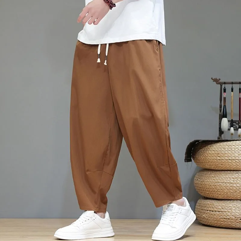 

Fashionable Solid Color Thin Nine-point Pants Loose Wide-leg Pants Versatile and Comfortable Personalized Lantern Harem Pants