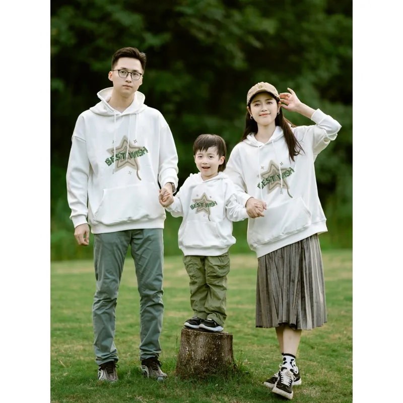

2025 New Home Parent-child Outfit 3D Printed Casual Couple's Quick Drying Hooded Sweatshirt