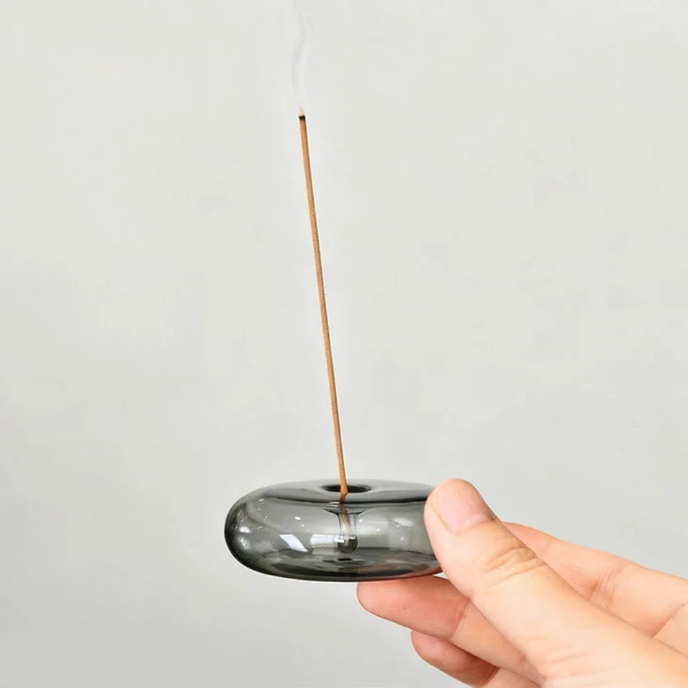 Colorful Circle Glass Incense Holders Household Chinese Incense Stick Incense Burners Yoga Ceremony