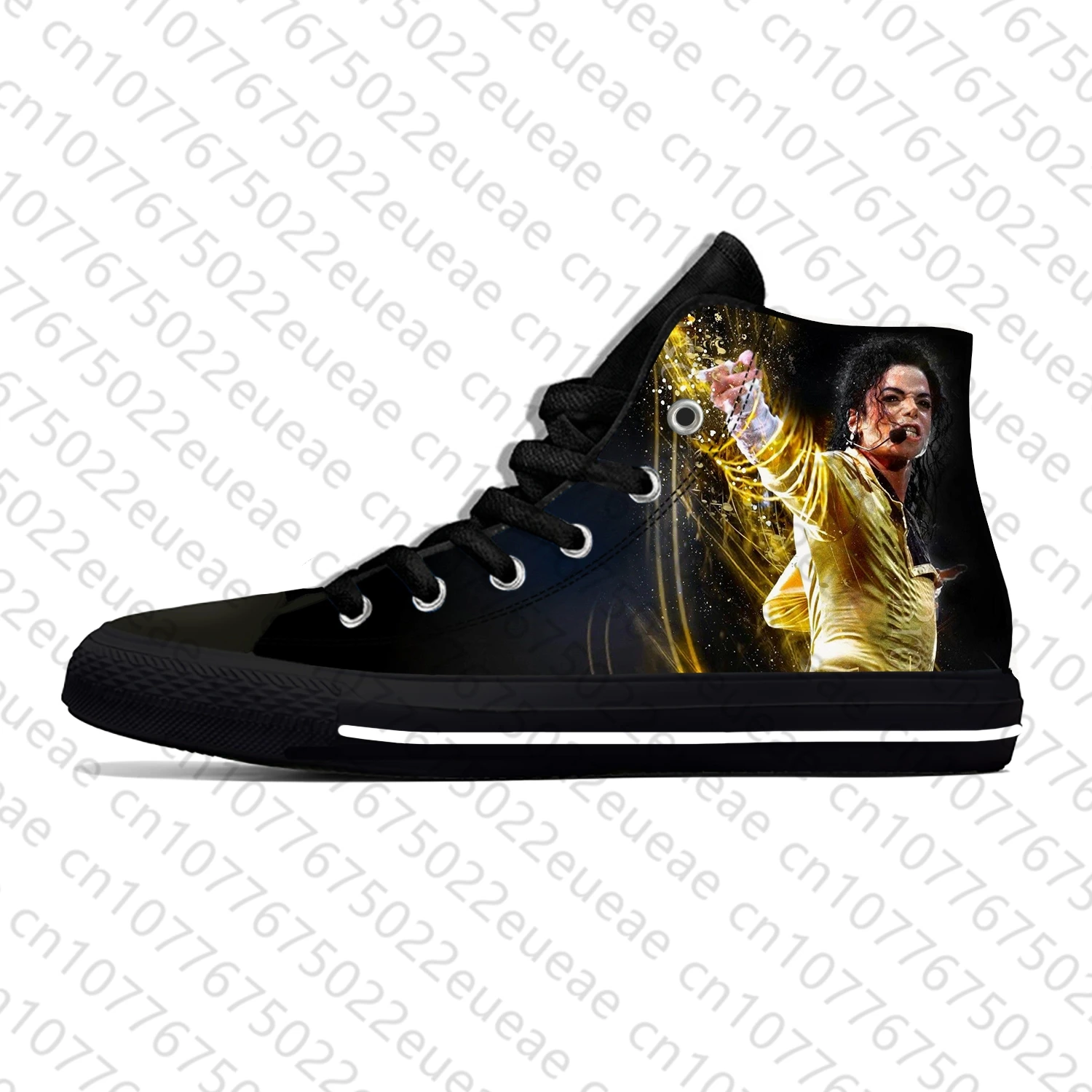 Hot King of Pop Michael Jackson Rock Music Singer Casual Cloth Shoes High Top Lightweight Breathable 3D Print Men Women Sneakers