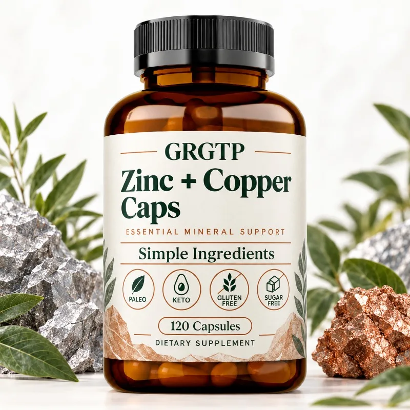 Zinc + Copper Capsules - Antioxidant, Support Energy Metabolism, Protects Joint Connective Tissue, Skin Health, Boosts Immunity