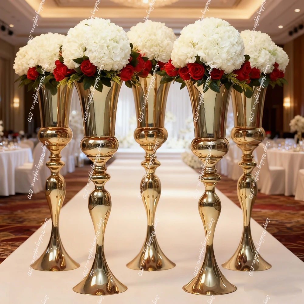 

10 шт.) 50 см-100 см) украшения для свадебного стола черный/золотой/белый металлический не напольный ваза для цветов труба ваза для цветов центральные части стола