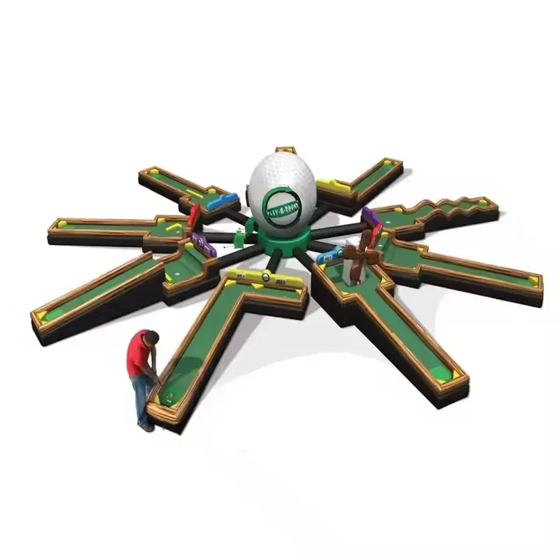 Hot Games 9-Hole 6-Hole 3-Hole Inflatable Mini Golf Course for Outdoor Sports Entertainment Portable Sports Court Equipment