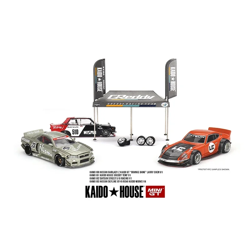 PreSale Kaido House MINIGT 1:64 Skyline GTR R34 Carbon 510 Wagon 240Z Silverado Diecast Diorama Car Model Toys