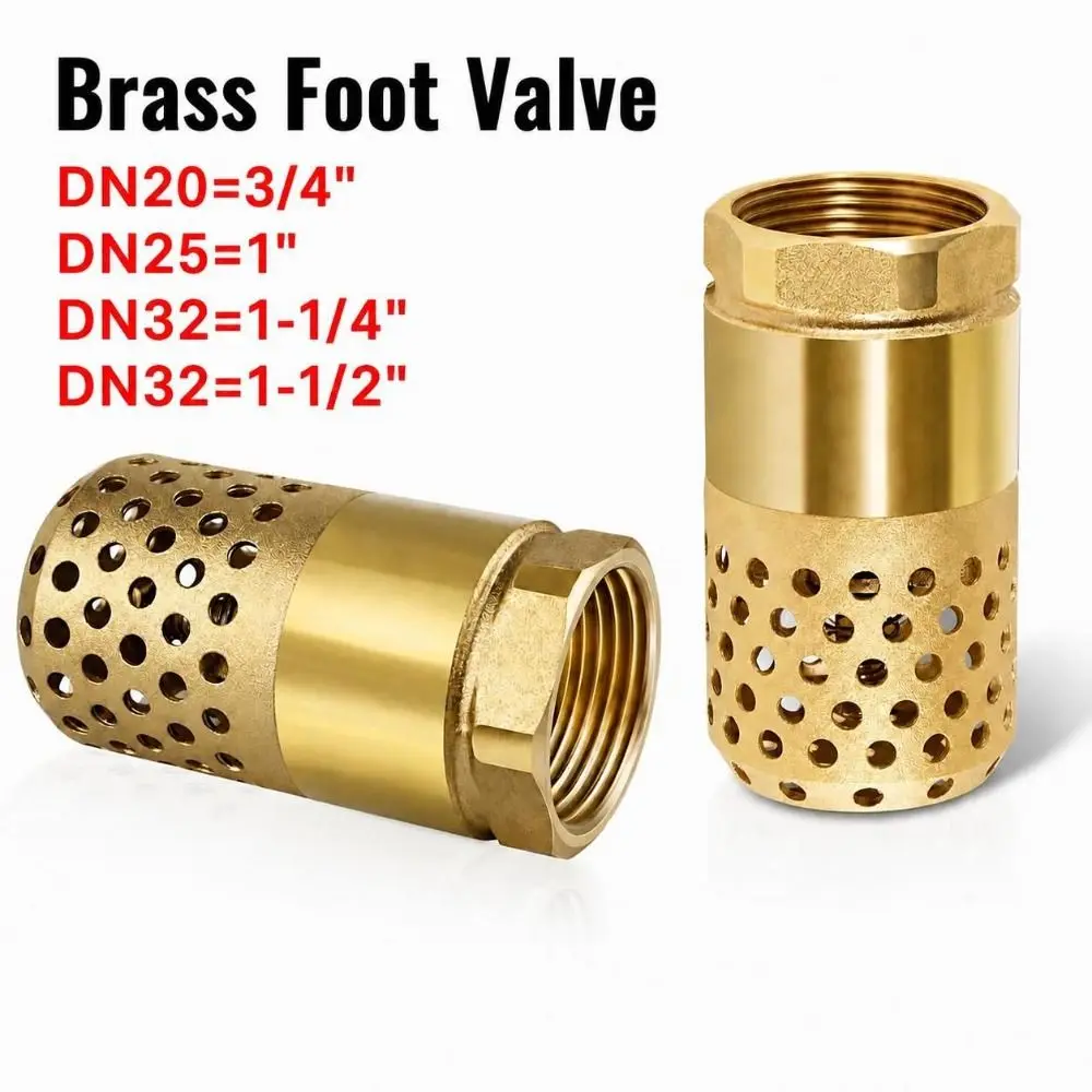 Replacement Fitting Brass Body Foot Valve Hollow Perforated Female Thread Water Strainer Thickened Check Valve Farm Irrigation