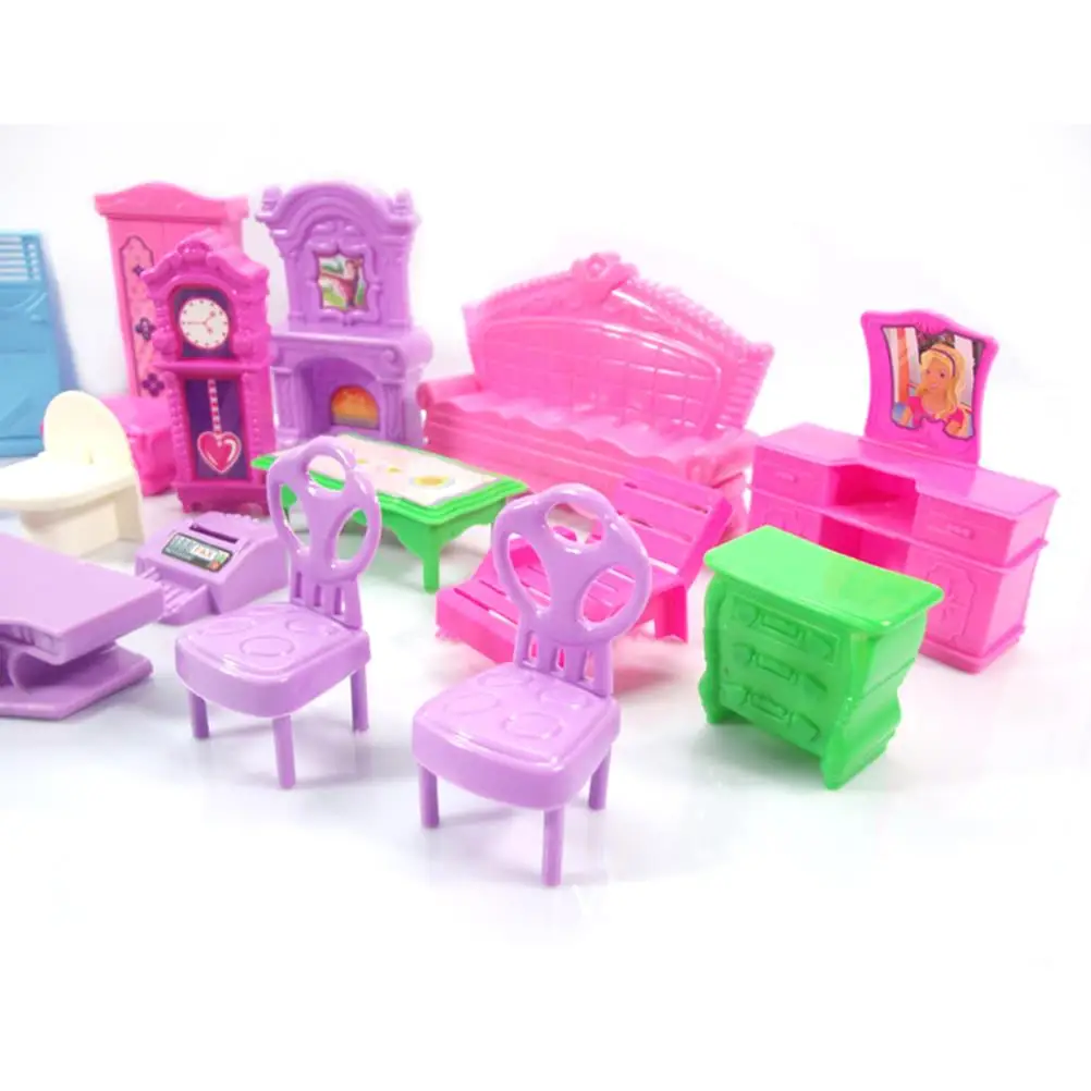 Juego de muebles para casa de muñecas en miniatura de 22 piezas: juego de simulación para niños para decoración de habitaciones