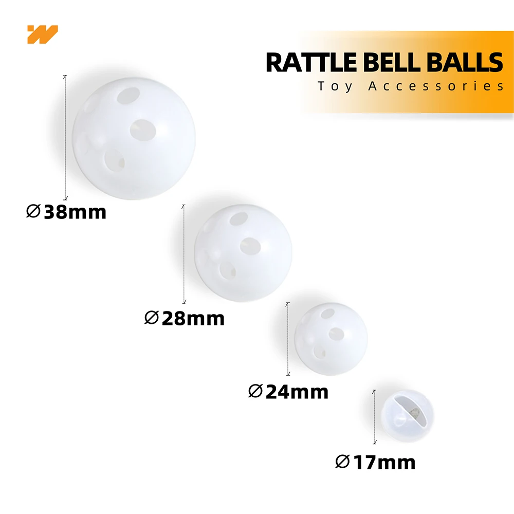 30/50/100 stücke Kunststoff Rassel Glocke Kugeln Quietscher Haustier Baby Spielzeug Diy Rassel Perlen Noise Maker Reparatur Fix hund Plüsch Puppe Zubehör – Detail 2