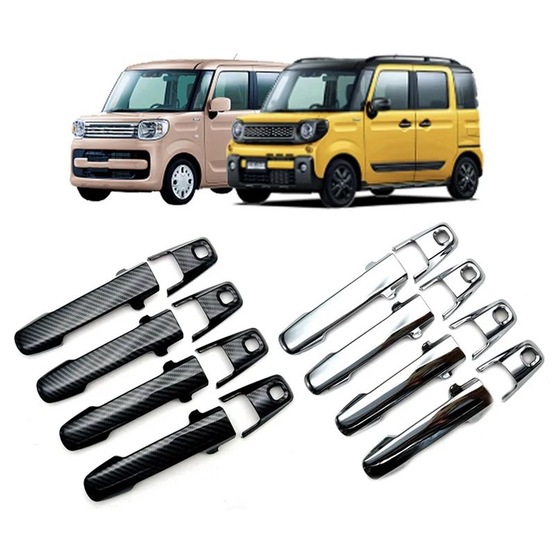 For Spacia Gear MK532 Carbon Fiber Door Handle Cover Car Protective Replacement Accessories Stickers