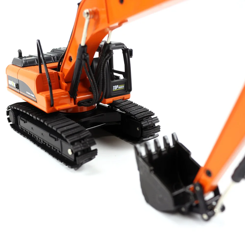 Huina Alloy Car Model Long Arm Excavator Toys for Kids Adult 1:50 Engineering Vehcle Construction Cars Collection Childern Gift