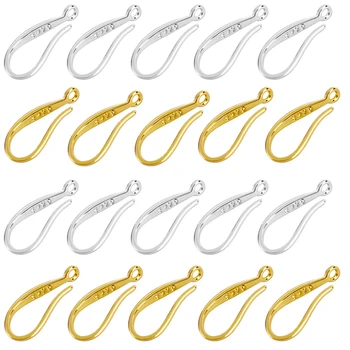 20PCS แฟชั่นเครื่องประดับของแท้ 925 เงินสเตอร์ลิงต่างหูผู้หญิง Smooth Hook หูสําหรับออกแบบเครื่องประดับ DIY ทํา