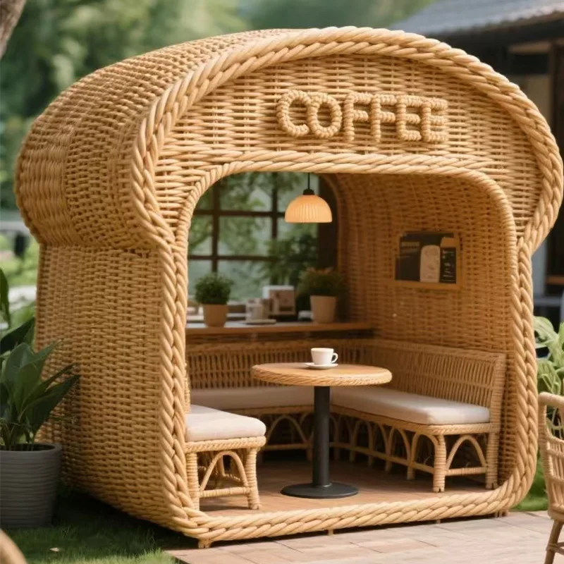 

Outdoor leisure courtyard gazebo rattan bread modeling gazebo card seat outdoor balcony creative landscape ornament