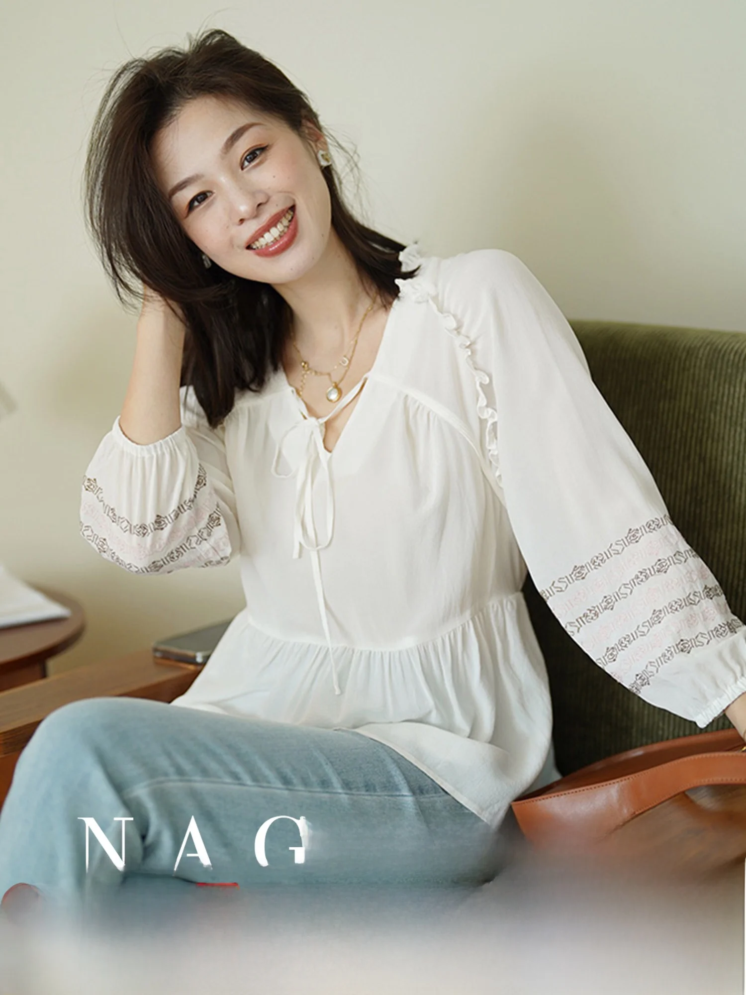 

Naguagu Prague 100% шелковая блузка с длинным рукавом, 4 момме, с защитой от солнца, прямого кроя, для повседневной носки, простой дизайн, однотонная