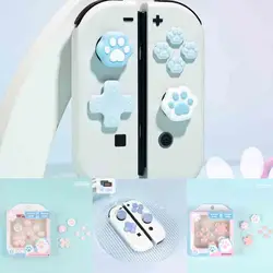 Snowflake D-pad Cross Button ABXY Key Sticker Joystick Thumb Stick Grip Cap Cover For Nintendo Switch Oled NS Joy-con Skin Case