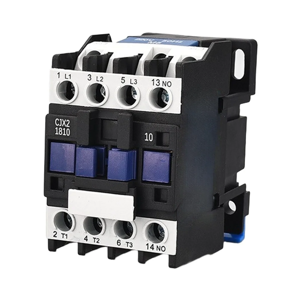 CJX2-1810 AC Contactor 3 Pole 220V 50Hz 60Hz for Electrical Control Panels with 1NO+1NC Auxiliary Contacts and Compact Design