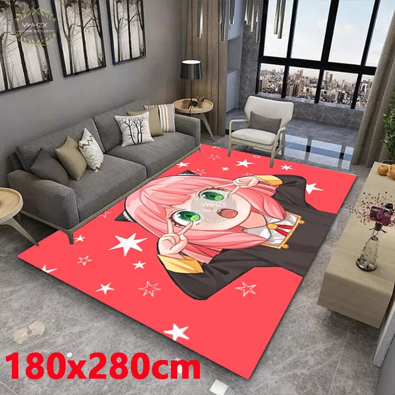 Spy X Family Carpet Living Room Floor Mat Anime Harajuku Anya Flannel Trendy Large Size Anti-slip Bedroom Rug Modern Home Decor